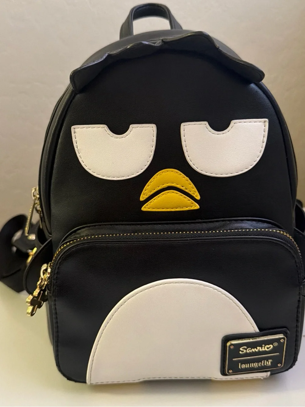 Loungefly hello kitty batzu maru Black White and Yellow Penguin Mini Backpack